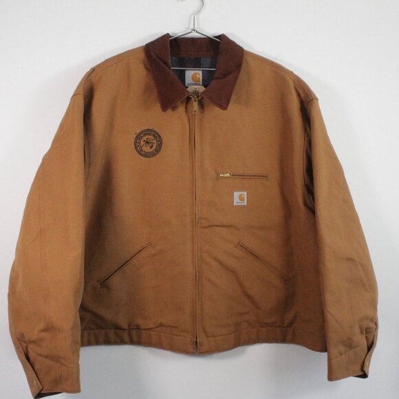 Vintage Carhartt Blanket Lined Canvas Detroit Jacket Brown 4XL Made in USA - Picture 1 of 4